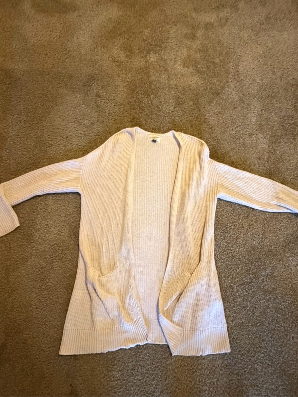 Universal Thread Light Blush Open-Front Ribbed Cardigan